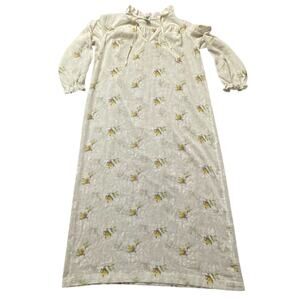 Vintage Juli of slumbertogs sheer floral nightgown ruffle collar tie front small